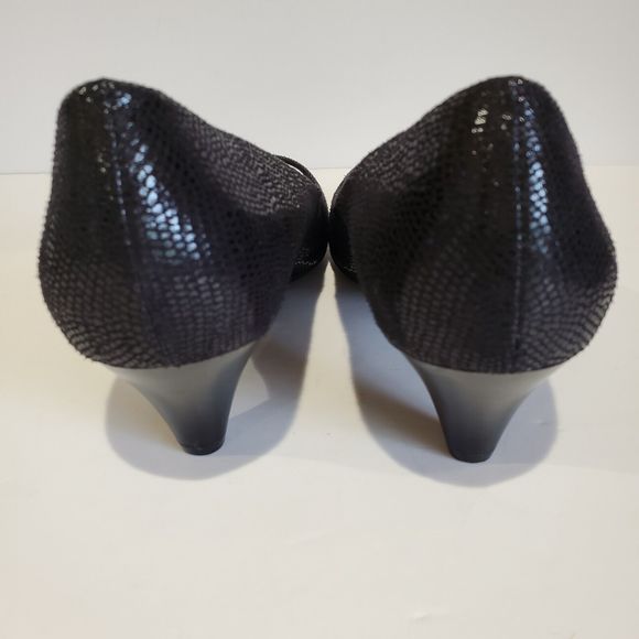 Giani Bernini Women's Soria Open-Toe Pumps Black Snake Print Size 8.5 M - Picture 6 of 8